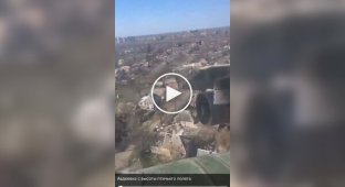 The occupiers showed the ruins of liberated Avdiivka from a helicopter
