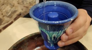 This bowl punishes the user if he is too greedy (3 photos + 1 video)