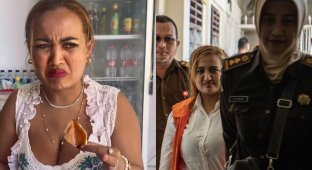 A Tiktoker from Indonesia ate pork live and ended up in jail (4 photos + 1 video)