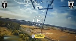Дрон-камікадзе знищує ворожу РСЗВ БМ-21 Град на Лиманському напрямі