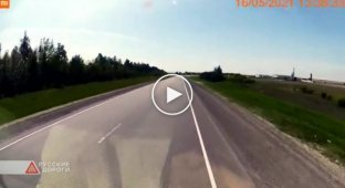 Столкновение трех большегрузов в Ульяновской области