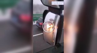 Водитель фуры в самый последний момент объехал аварию и стабилизировал свой грузовик