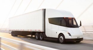 Tesla Semi - an electric truck from Elon Musk, which can travel 500 km on a single charge (8 photos)