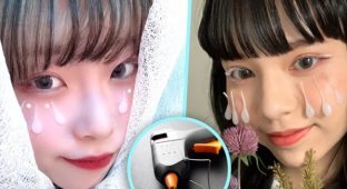 Японки начали краситься термоклеем (5 фото)