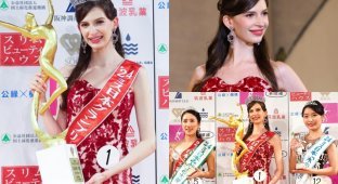 A girl with roots from Ukraine won the Miss Japan beauty contest (10 photos + 1 video)