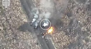 A unit of occupier motorcyclists burns out on the road