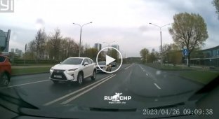 Scooter hit by a car in Minsk