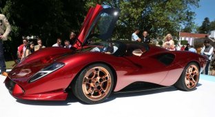 De Tomaso P72 is a stunning retro supercar with a manual transmission (23 photos + 2 videos)