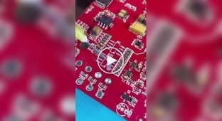 An unusual method of soldering on boards