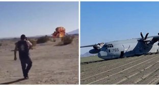 Крушение американского истребителя пятого поколения попало на видео (6 фото)