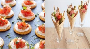 Simple and satisfying snack ideas for the New Year's table (16 photos)