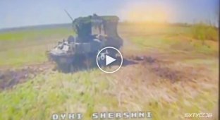 Бойцы 47-й ОМБр уничтожили БТР российских оккупантов дронами Дикі Шершні