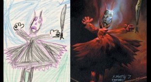 Картины на основе детских рисунков (9 фото)