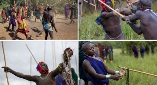Как выиграть себе девушку, или борьба «донга» в Эфиопии (29 фото)