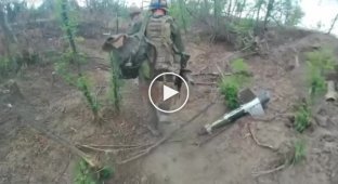 Arrival of a FAB-500 aerial bomb near a group of Ukrainian military in the Zaporozhye region