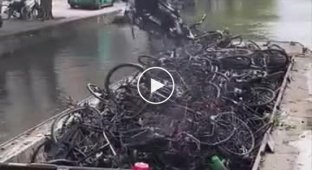 Щорічно в Амстердамі викидається в канали понад 20 000 велосипедів