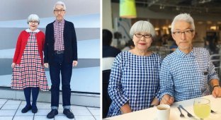 An elderly fashion couple from Japan (10 photos)
