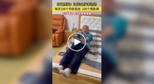92-year-old Chinese grandmother does 200 push-ups and 100 squats daily
