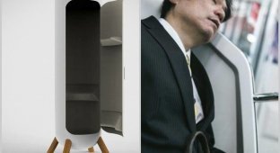 Зачем японцы придумали вертикальные ящики для сна, которые скоро появятся в офисах (4 фото + 1 видео)
