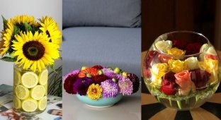 Как креативно поставить цветы в вазу? (11 фото + 1 видео)