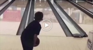 The boy passed the last level of bowling