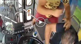 Бразильский безбилетник против водителя автобуса