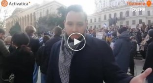 У Грузії росіяни провели мітинг проти війни в Україні