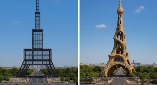 What the Eiffel Tower would look like if it were designed by other famous architects (15 photos)