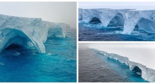 Как разрушается огромный айсберг, удаляясь от Антарктиды (7 фото + 1 видео)