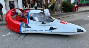 Three-wheeled “plane” for pizza delivery will be put up for auction (3 photos)