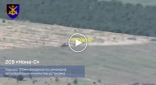Видео попадания украинской 406-й артиллерийской бригады по российскому миномету 2С9 «Нона-С»