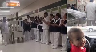 Doctors saw off the deceased girl, forming a guard of honor (5 photos)