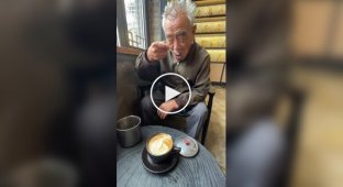 A Grandfather from China Tries Coffee for the First Time