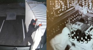 In California, a gourmet thief cut a hole in the roof of a store and took out the most expensive wine, liquor and whiskey (3 photos + 1 video)