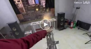 A Chinese gamer built a machine gun with recoil