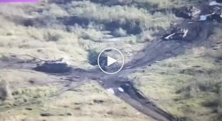 Damaged and abandoned 3 Russian tanks T-90M "Proryv", MT-LB and BMP near Andreevka, Donetsk