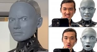 British android repeats human facial expressions with frightening accuracy (7 photos + 3 videos)