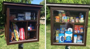 Уличные шкафчики, в которых каждый желающий может оставить товары и еду для нуждающихся (10 фото)