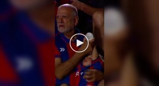 A football fan got too carried away with the game