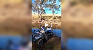 Mini-fishing in a mini-boat with a mini-fisherman and a plush fish