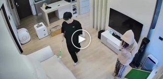 Девушка попала в эпицентр домашнего торнадо