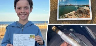A Boy Sent a Message in a Bottle and Received a Reply (4 photos + 1 video)