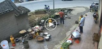 В Китае на уличной кухне взорвалась скороварка