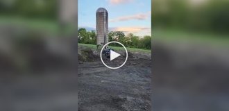 Silo tower demolition went wrong