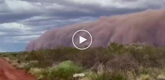 В Австралии мощная песчаная буря накрыла золотую шахту