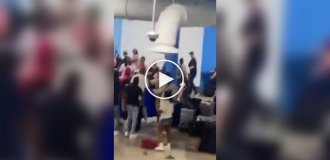 Fight between airliner passengers