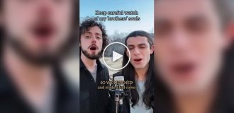 Beautiful duet of the lowest and highest male voices
