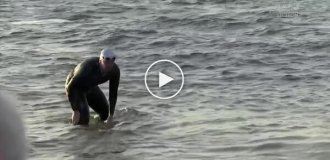 No sleep or rest: a Polish man swam across the Baltic Sea