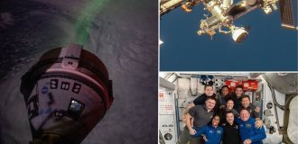 NASA astronaut showed what the northern lights look like from the ISS (5 photos + 1 video)