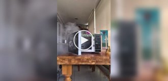 Дивак підігрів батарейку в мікрохвильовій печі